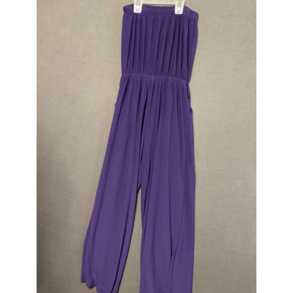 Simply Styled Halter Top Purple Jumpsuit Size S/C, Elastic Waist & Pockets - Picture 9 of 9